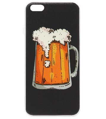 ADEL Siliconen Back Cover Softcase Hoesje voor iPhone 5/ 5S/ SE - Bier Pils