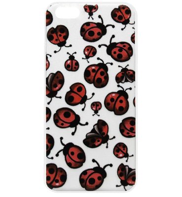 ADEL Siliconen Back Cover Softcase Hoesje voor iPhone 5/ 5S/ SE - Lieveheersbeestjes Klein