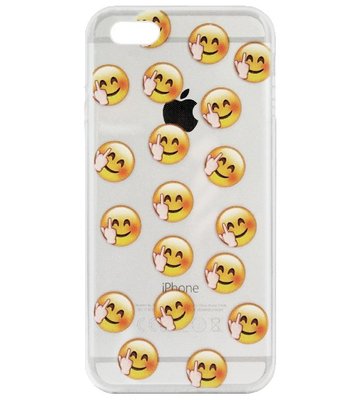 ADEL Siliconen Back Cover Softcase Hoesje voor iPhone 5/ 5S/ SE - Smileys Emoticons