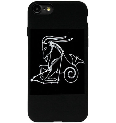 ADEL Siliconen Back Cover Softcase Hoesje voor iPhone 8 Plus/ 7 Plus - Sterrenbeeld Steenbok