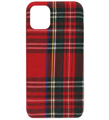 ADEL Siliconen Back Cover Softcase Hoesje voor iPhone 11 Pro - Stoffen Design Traditioneel Rood