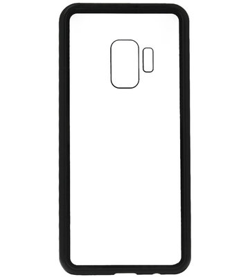 ADEL Magnetisch Kunststof Glas Back Cover Hardcase Hoesje voor Samsung Galaxy S9 - Zwart