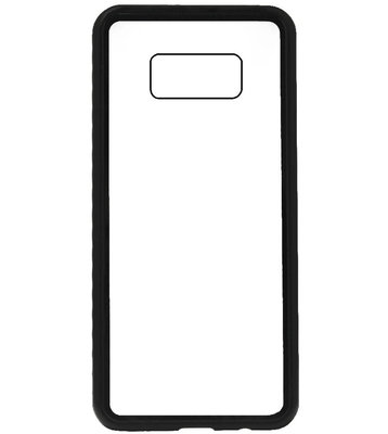 ADEL Magnetisch Kunststof Glas Back Cover Hardcase Hoesje voor Samsung Galaxy S8 - Zwart