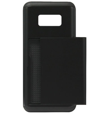ADEL Kunststof Back Cover Hardcase Hoesje voor Samsung Galaxy S8 - Pasjeshouder Zwart