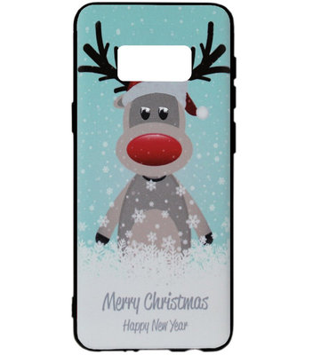 ADEL Siliconen Back Cover Softcase Hoesje voor Samsung Galaxy S8 Plus - Kerstmis Rendier