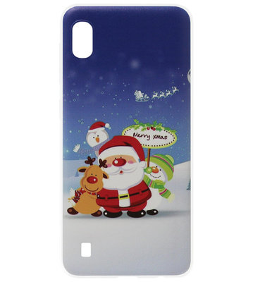ADEL Siliconen Back Cover Softcase Hoesje voor Samsung Galaxy A10/ M10 - Kerstmis Kerstman