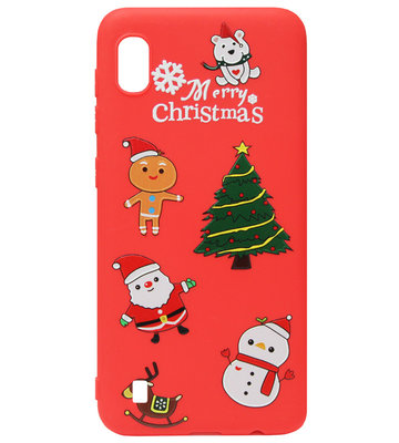 ADEL Siliconen Back Cover Softcase Hoesje voor Samsung Galaxy A10/ M10 - Kerstmis Boom Sneeuwpop Kerstman