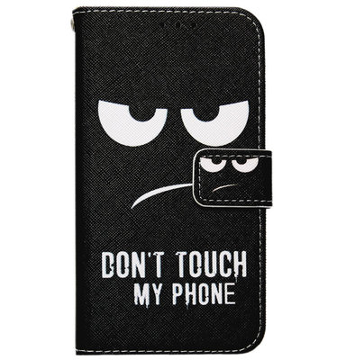 ADEL Kunstleren Book Case Portemonnee Pasjes Hoesje voor Samsung Galaxy A40 - Don't Touch My Phone