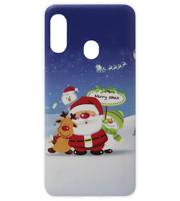 ADEL Siliconen Back Cover Softcase Hoesje voor Samsung Galaxy A40 - Kerstmis Kerstman