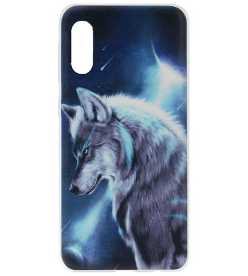 ADEL Siliconen Back Cover Softcase Hoesje voor Samsung Galaxy A50(s)/ A30s - Wolf Blauw