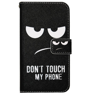 ADEL Kunstleren Book Case Portemonnee Pasjes Hoesje voor Samsung Galaxy A70(s) - Don't Touch My Phone