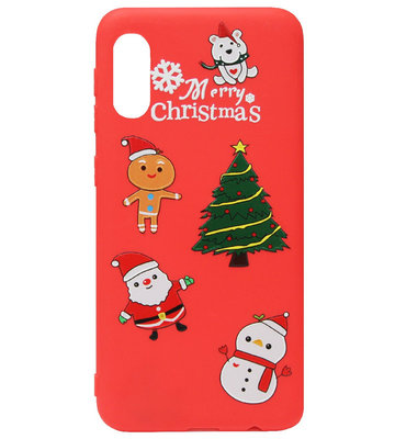 ADEL Siliconen Back Cover Softcase Hoesje voor Samsung Galaxy A70(s) - Kerstmis Boom Sneeuwpop Kerstman
