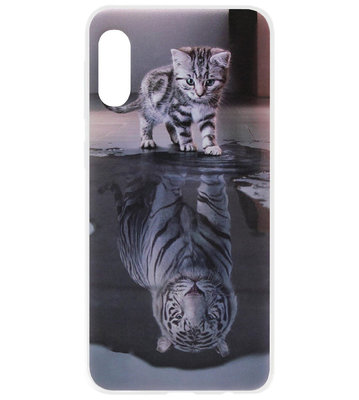 ADEL Siliconen Back Cover Softcase Hoesje voor Samsung Galaxy A70(s) - Poezen Schaduw Tijger