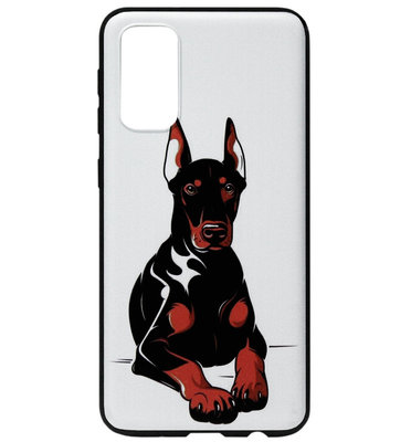 ADEL Siliconen Back Cover Softcase Hoesje voor Samsung Galaxy S20 Ultra - Dobermann Pinscher Hond