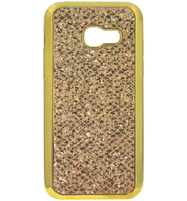 ADEL Siliconen Back Cover Softcase Hoesje voor Samsung Galaxy A3 (2017) - Bling Bling Glitter Goud