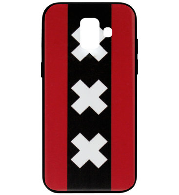 ADEL Siliconen Back Cover Softcase Hoesje voor Samsung Galaxy A6 Plus (2018) - Amsterdam Andreaskruisen