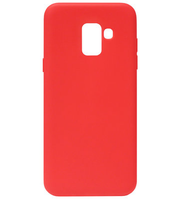 ADEL Siliconen Back Cover Softcase Hoesje voor Samsung Galaxy A8 Plus (2018) - Rood