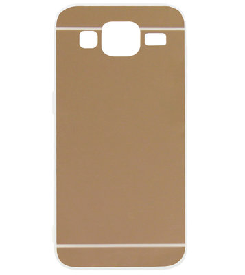 ADEL Siliconen Back Cover Softcase Hoesje voor Samsung Galaxy J3 (2015)/ J3 (2016) - Spiegel Beige