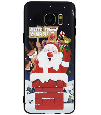 ADEL Siliconen Back Cover Softcase Hoesje voor Samsung Galaxy S6 - Kerstmis Kerstman