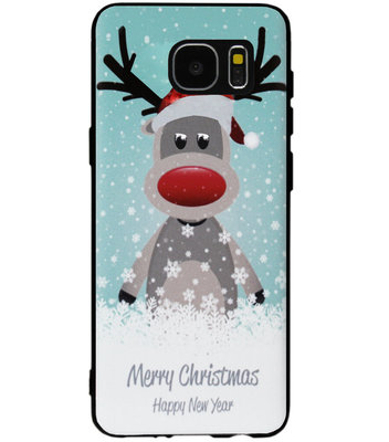 ADEL Siliconen Back Cover Softcase Hoesje voor Samsung Galaxy S6 - Kerstmis Rendier