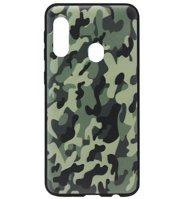 ADEL Siliconen Back Cover Softcase Hoesje voor Samsung Galaxy A20e - Camouflage