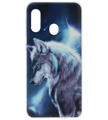 ADEL Siliconen Back Cover Softcase Hoesje voor Samsung Galaxy A20e - Wolf Blauw