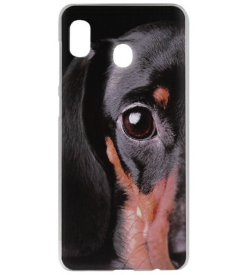 ADEL Kunststof Back Cover Hardcase Hoesje voor Samsung Galaxy A20e - Teckel Hond