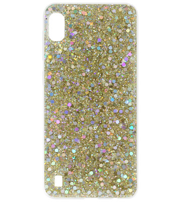 ADEL Premium Siliconen Back Cover Softcase Hoesje voor Samsung Galaxy A10/ M10 - Bling Bling Goud