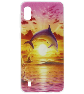ADEL Siliconen Back Cover Softcase Hoesje voor Samsung Galaxy A10/ M10 - Dolfijn Roze