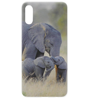 ADEL Siliconen Back Cover Softcase Hoesje voor Samsung Galaxy A70(s) - Olifant Familie
