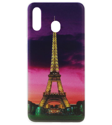 ADEL Siliconen Back Cover Softcase Hoesje voor Samsung Galaxy A40 - Parijs Eiffeltoren