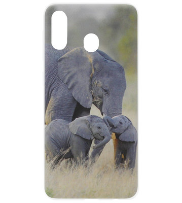 ADEL Siliconen Back Cover Softcase Hoesje voor Samsung Galaxy A40 - Olifant Familie