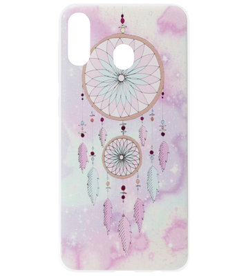 ADEL Siliconen Back Cover Softcase Hoesje voor Samsung Galaxy A40 - Dromenvanger Roze