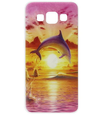 ADEL Siliconen Back Cover Softcase Hoesje voor Samsung Galaxy A3 (2015) - Dolfijn Roze