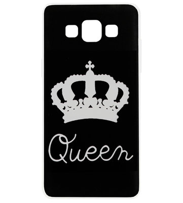 ADEL Siliconen Back Cover Softcase Hoesje voor Samsung Galaxy A3 (2015) - Queen Zwart