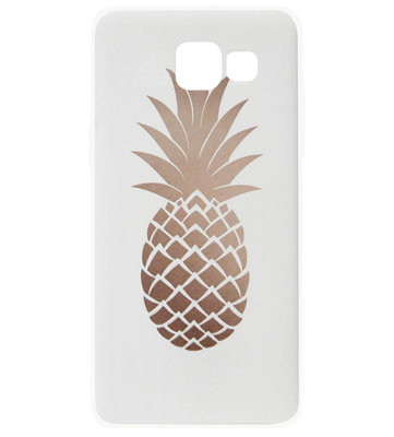 ADEL Siliconen Back Cover Softcase Hoesje voor Samsung Galaxy A3 (2016) - Ananas Goud