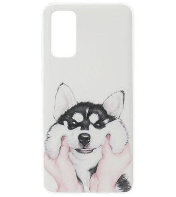ADEL Siliconen Back Cover Softcase Hoesje voor Samsung Galaxy S20 Ultra - Husky Hond