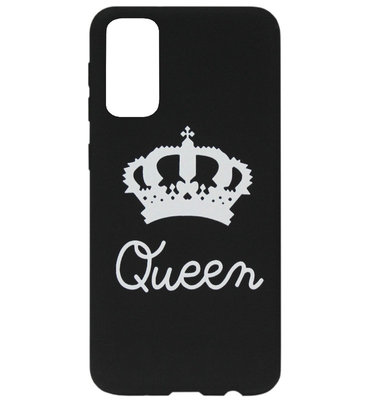 ADEL Siliconen Back Cover Softcase Hoesje voor Samsung Galaxy S20 Plus - Queen Zwart