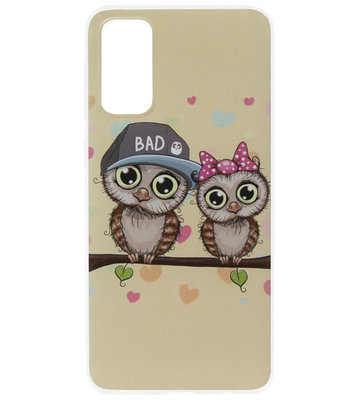 ADEL Siliconen Back Cover Softcase Hoesje voor Samsung Galaxy S20 Plus - Uilen Familie