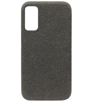 ADEL Kunststof Back Cover Hardcase Hoesje voor Samsung Galaxy S20 Ultra - Stoffen Design Grijs