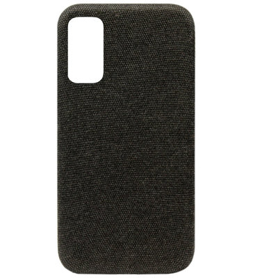 ADEL Kunststof Back Cover Hardcase Hoesje voor Samsung Galaxy S20 Ultra - Stoffen Design Zwart
