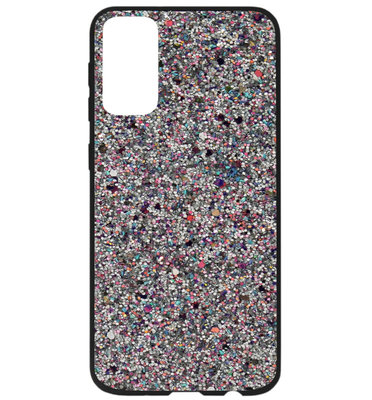 ADEL Kunststof Back Cover Hardcase Hoesje voor Samsung Galaxy S20 Plus - Bling Bling Glitter Zilver