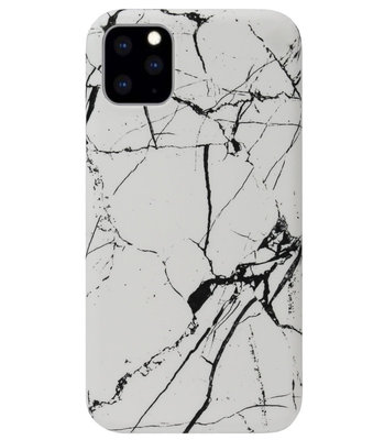 ADEL Kunststof Back Cover Hardcase Hoesje voor iPhone 11 Pro - Marmer Wit