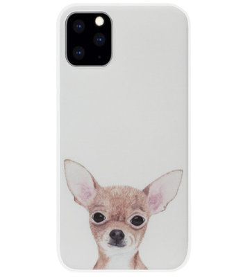 ADEL Siliconen Back Cover Softcase Hoesje voor iPhone 11 Pro Max - Chihuahua Hond