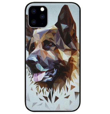 ADEL Siliconen Back Cover Softcase Hoesje voor iPhone 11 Pro Max - Duitse Herder Hond