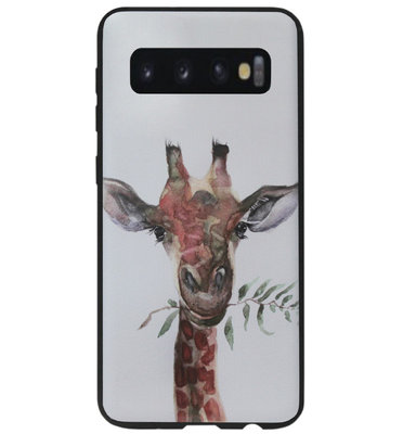 ADEL Siliconen Back Cover Softcase Hoesje voor Samsung Galaxy S10 - Giraf