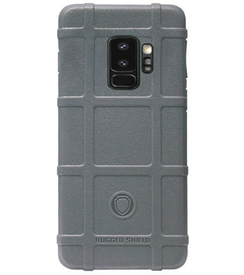 RUGGED SHIELD Rubber Bumper Case Hoesje voor Samsung Galaxy S9 Plus - Grijs