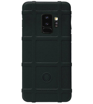 RUGGED SHIELD Rubber Bumper Case Hoesje voor Samsung Galaxy S9 Plus - Zwart