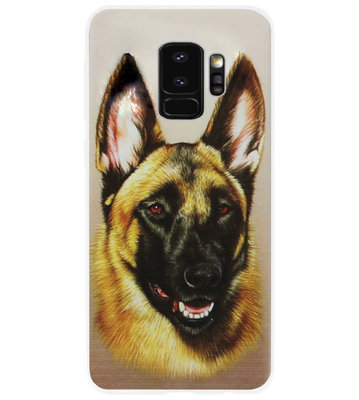 ADEL Siliconen Back Cover Softcase Hoesje voor Samsung Galaxy S9 Plus - Duitse Herder Hond