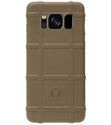 RUGGED SHIELD Rubber Bumper Case Hoesje voor Samsung Galaxy S8 Plus - Bruin